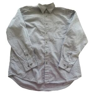 Eddie‎ Bauer Shirt Mens Sz Medium M Gingham Long Sleeve Button Up Black Blue